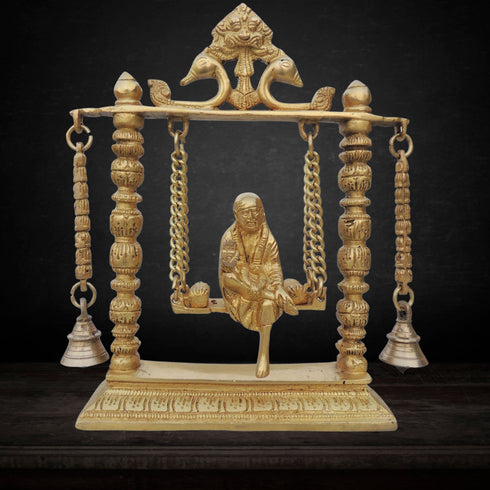 Brass Sai Baba on Jhula Idol Statue 2.34kg