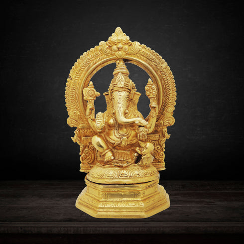 Brass Ganesh Ji God Idol Statue 3.26kg