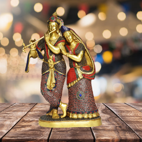 Brass Radha Krishna God Idol Statue 20Kg