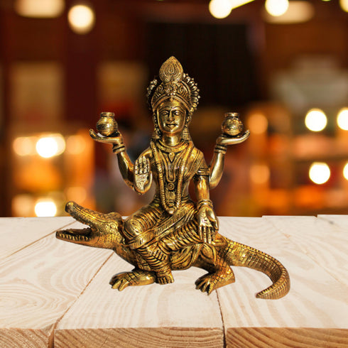 Brass Ganga Devi Statue 5.7kg