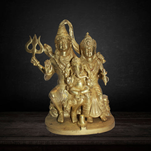 Brass Shiv Parivar Idol Statue 9.7kg