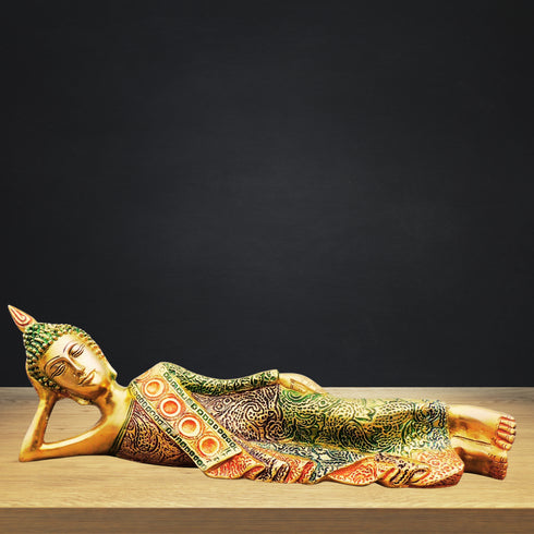 Brass Sleeping Buddha Statue 2.25kg