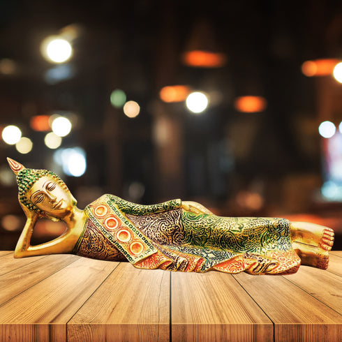 Brass Sleeping Buddha Statue 2.25kg