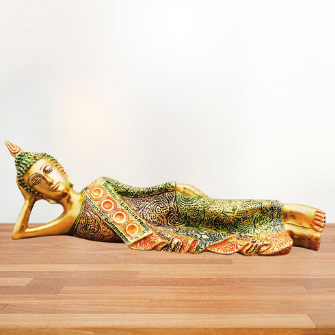 Brass Sleeping Buddha Statue 2.25kg