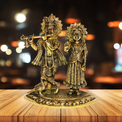 Brass Radha Krishna Idol 2928g