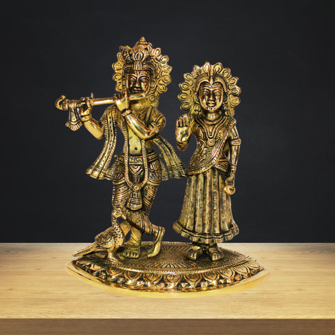 Brass Radha Krishna Idol 2928g
