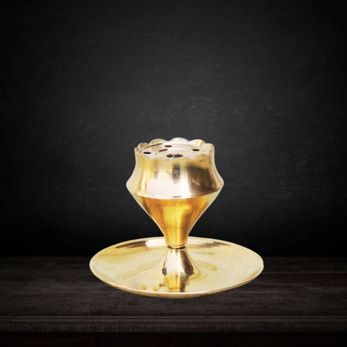 Brass Round Agarbatti Stand 54gm