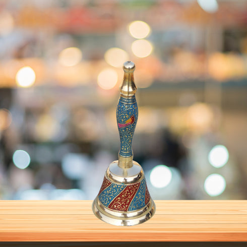 Brass Handle Bell In Blue Colour 0.18Kg