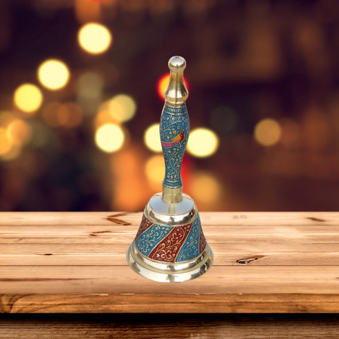 Brass Handle Bell In Blue Colour 0.18Kg