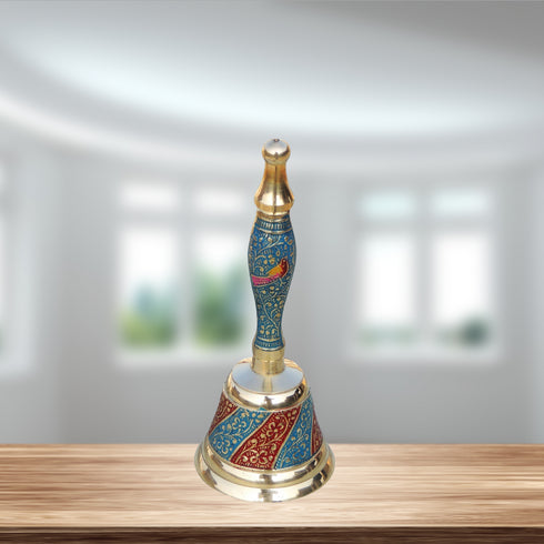 Brass Handle Bell In Blue Colour 0.18Kg