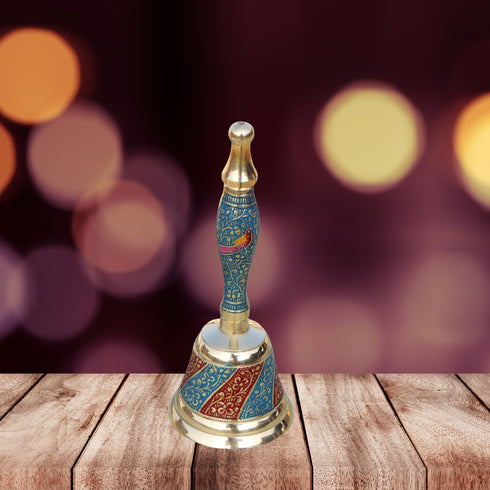 Brass Handle Bell In Blue Colour 0.18Kg
