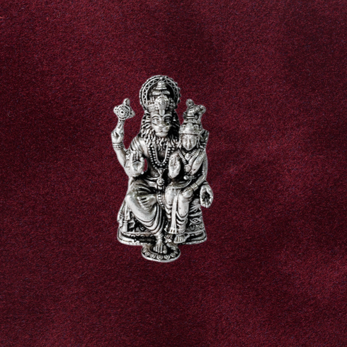 Pure Silver Laxminarasimha Swami Oxidized Antique 19.68g