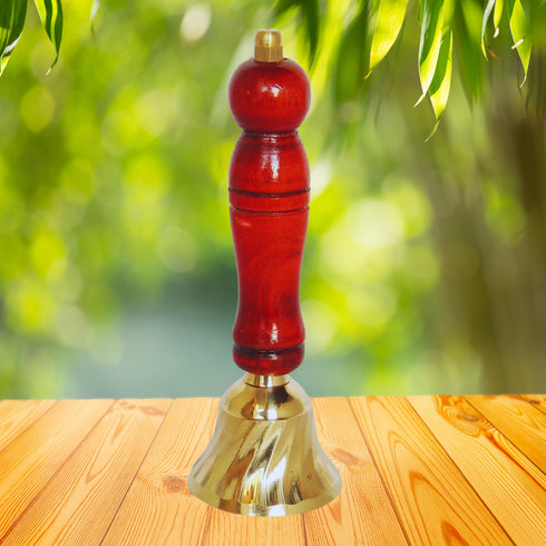 Brass Ghanti Bell With Wood Handle 0.1Kg