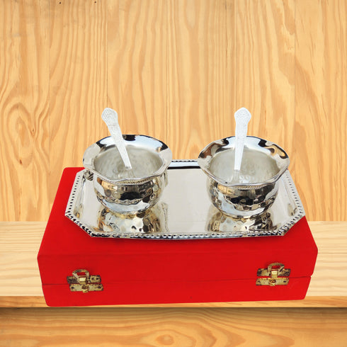Brass 2 Bowl Set With Velvet Box 0.1kg