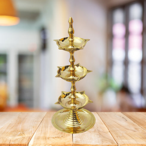 Brass 3 Step Murga Stand Deepak 0.32Kg