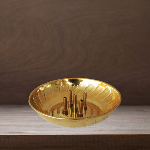 Brass 5 Agarbatti Stand Plate Small 0.055kg