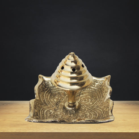 Brass Agarbatti Stand Plate Square 0.065kg