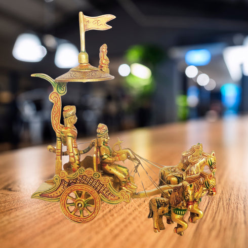 Brass Arjun Rath statue 0.84kg