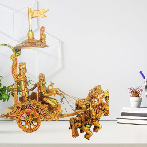 Brass Arjun Rath statue 0.84kg