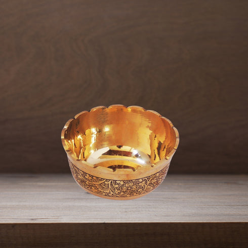 Brass Bowl Katori Flower Design 0.14Kg