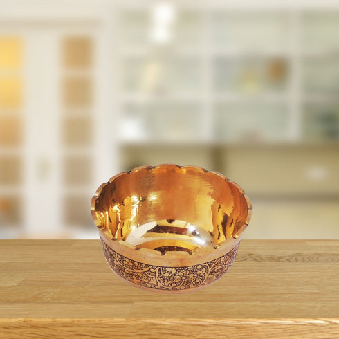 Brass Bowl Katori Flower Design 0.14Kg