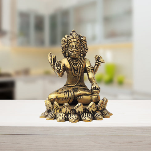 Brass Brahma Ji God Idol Statue 0.7Kg