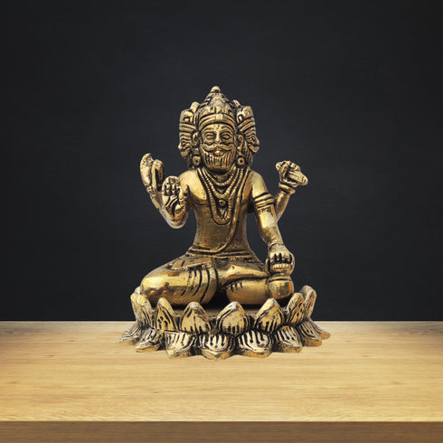 Brass Brahma Ji God Idol Statue 0.7Kg