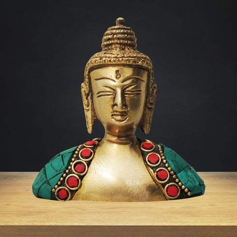 Brass Buddha Face Statue 0.34Kg