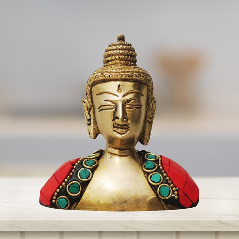 Brass Buddha Face Statue 0.34Kg