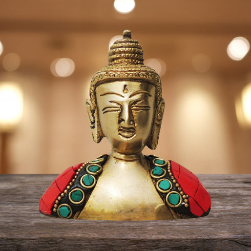Brass Buddha Face Statue 0.34Kg