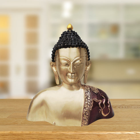 Brass Buddha Head And Chest Statue 9.62Kg