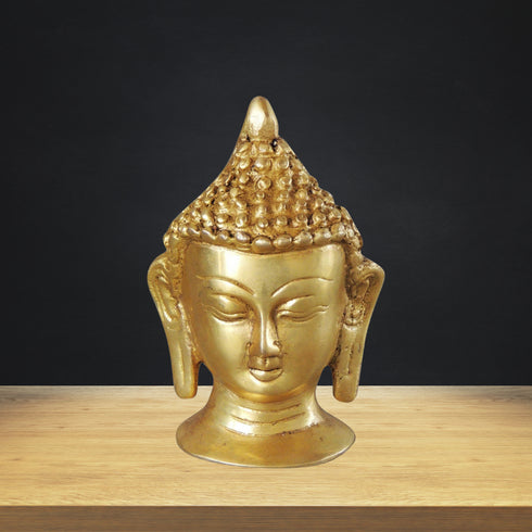 Brass Buddha Head Statue 0.5kg