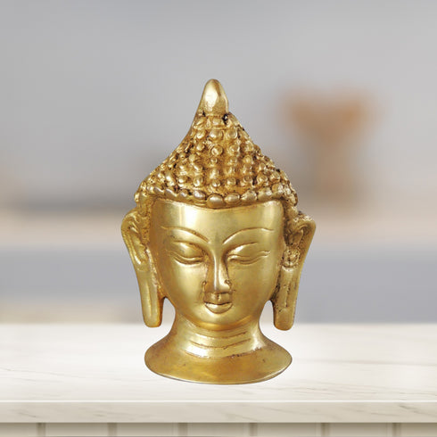 Brass Buddha Head Statue 0.5kg