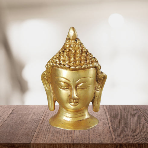 Brass Buddha Head Statue 0.5kg