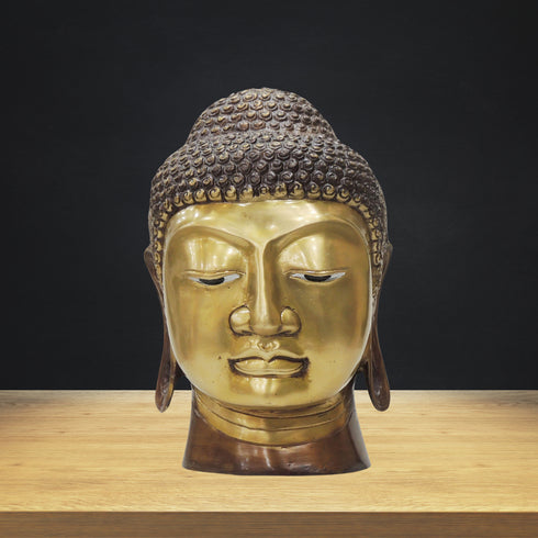 Brass Buddha Head Statue 4.57Kg