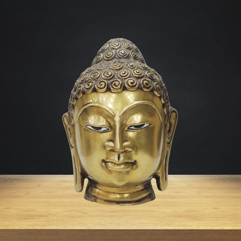 Brass Buddha Head Statue 5.97Kg