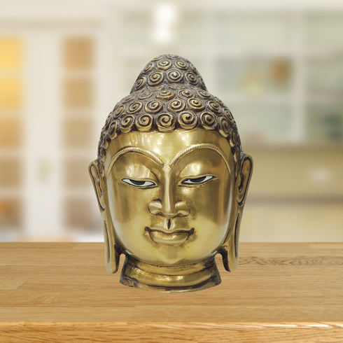 Brass Buddha Head Statue 5.97Kg