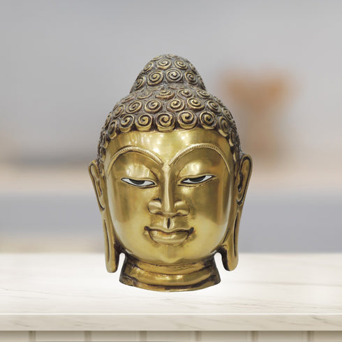 Brass Buddha Head Statue 5.97Kg