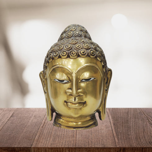 Brass Buddha Head Statue 5.97Kg