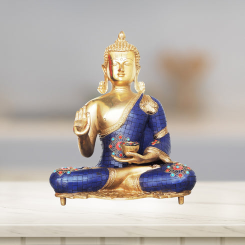 Brass Buddha With Lota 9.92Kg