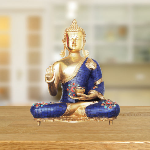 Brass Buddha With Lota 9.92Kg