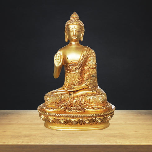 Brass Budha Statue With Super Fine Finish 1.36kg
