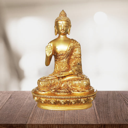 Brass Budha Statue With Super Fine Finish 1.36kg