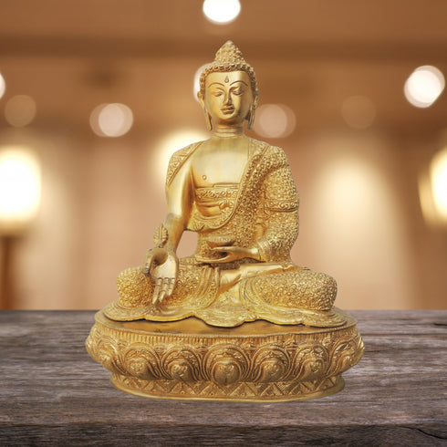 Brass Budha Statue With Super Fine Finish 9.8Kg