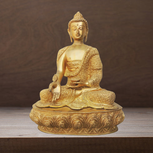 Brass Budha Statue With Super Fine Finish 9.8Kg