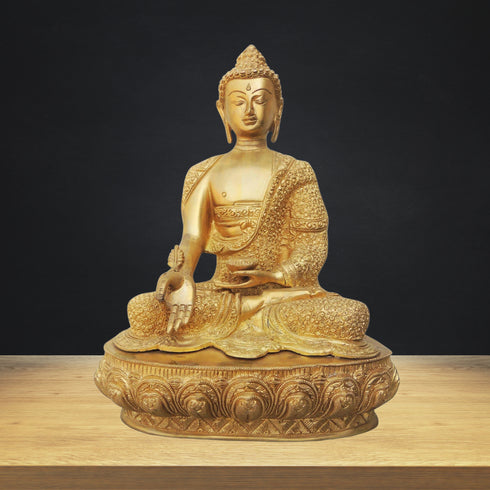 Brass Budha Statue With Super Fine Finish 9.8Kg