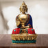 Brass Budha Statue With Turquoise Coral 1.138Kg