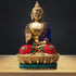 Brass Budha Statue With Turquoise Coral 1.138Kg