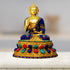 Brass Budha Statue With Turquoise Stone 9.342Kg