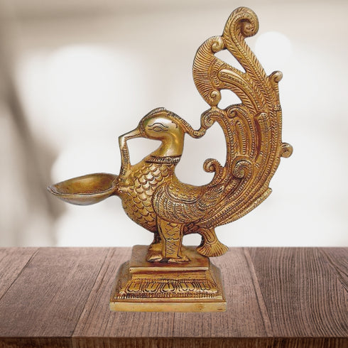 Brass Cock Murga Oil Lamp Deepak 0.6kg